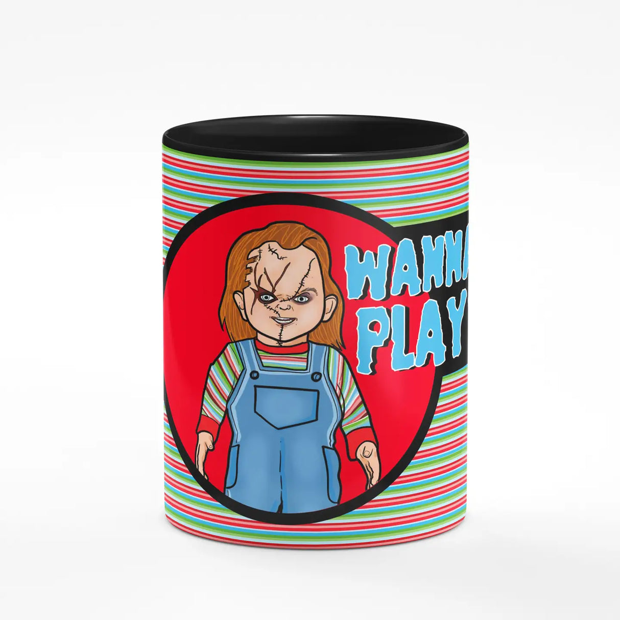 Chucky Wanna Play? Halloween Black Mug