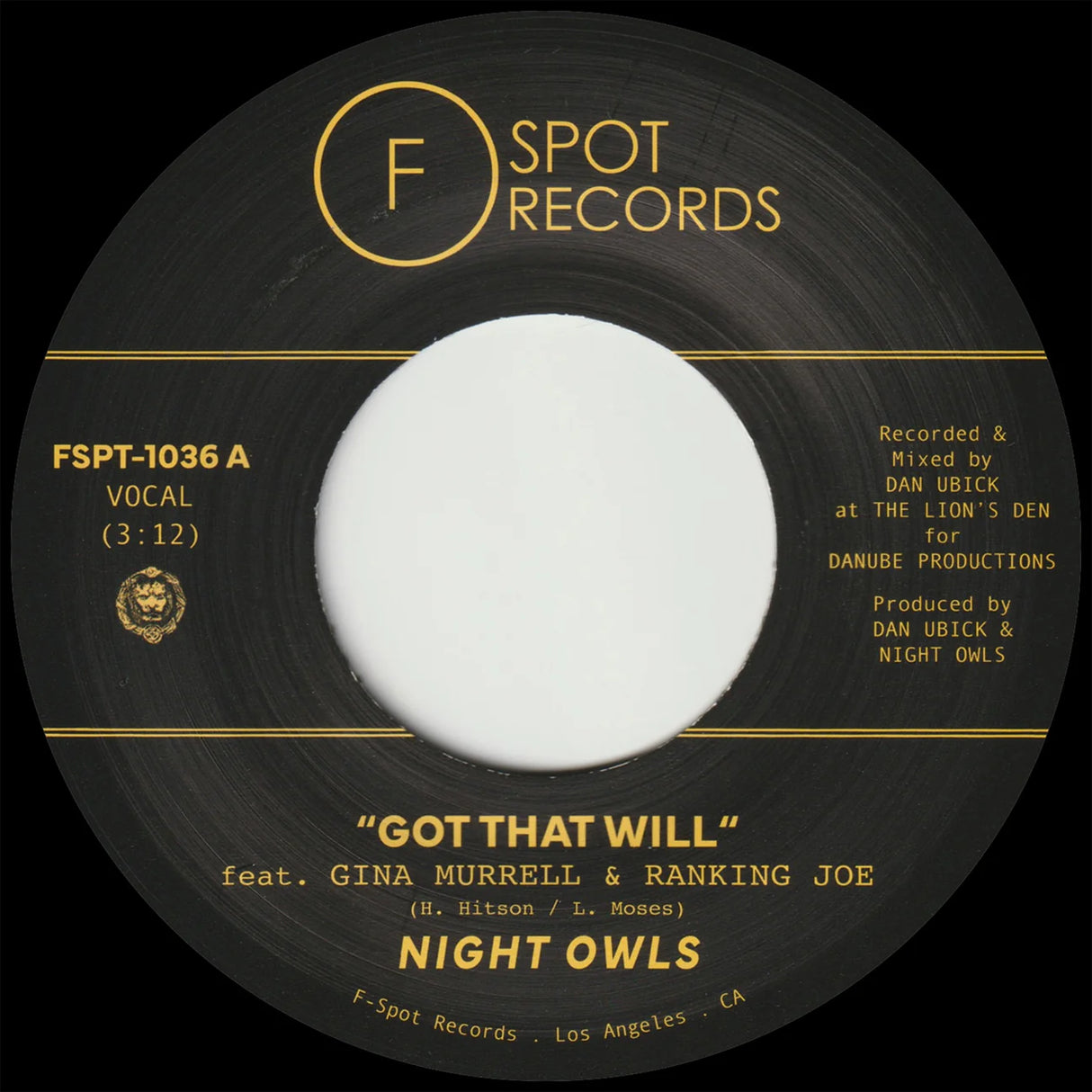 Night Owls - Got That Will (feat. Gina Murrell & Ranking Joe) b/w Got That Dub (feat. Ranking Joe & Gina Murrell) 7-Inch