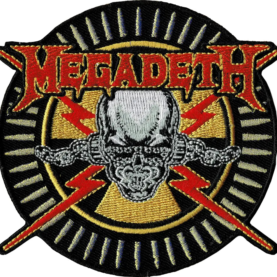 Megadeth - Skull and Lightning Bolts Logo Patch