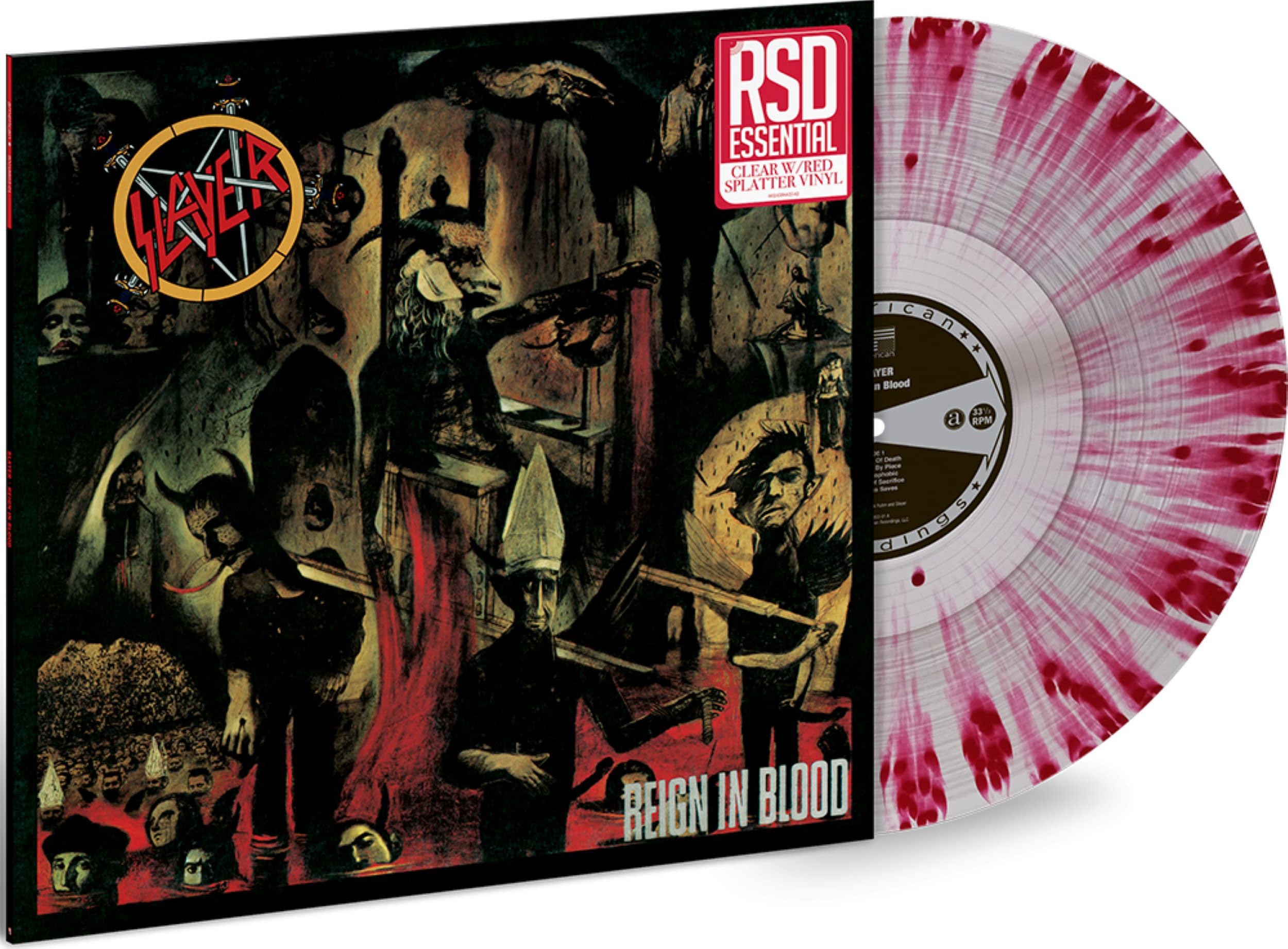 Slayer - Reign In Blood LP (RSD Essential Clear w/Red Splatter 