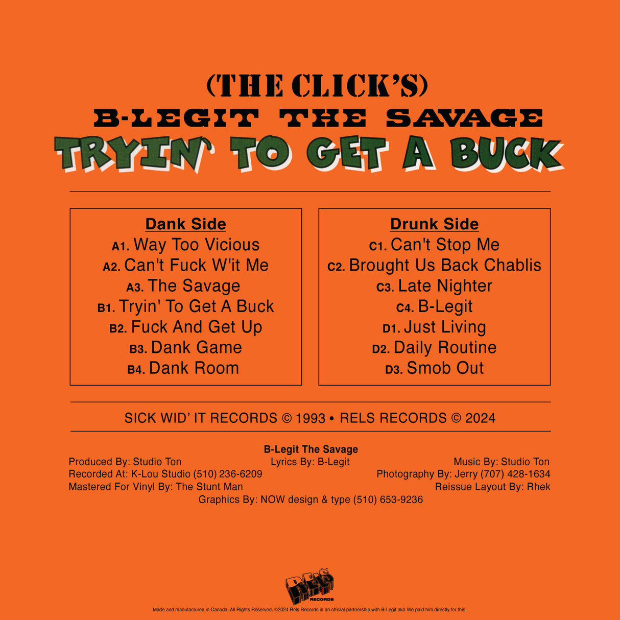 B-Legit - Tryin' To Get A Buck 2LP