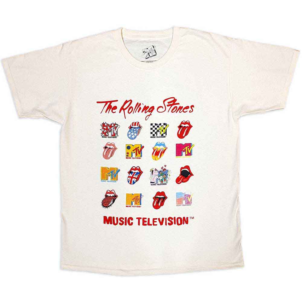 MTV Unisex T-Shirt - Rolling Stones Logo Mashup