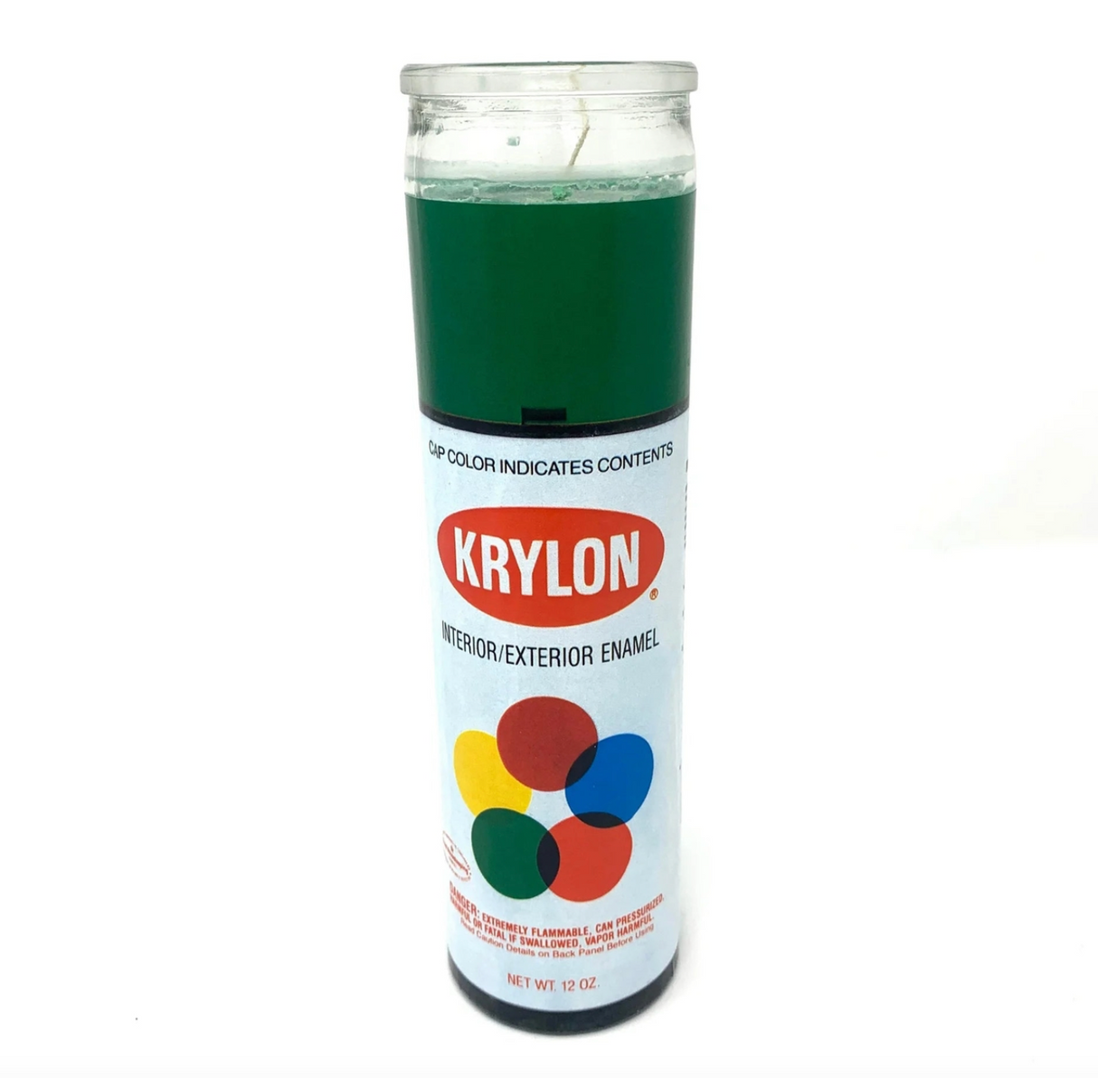 Spray Paint Prayer Candle - Krylon Green