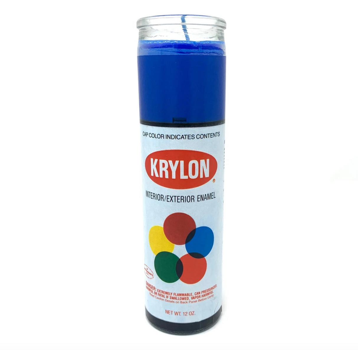 Spray Paint Prayer Candle - Krylon Blue