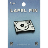 Turntable - Silver and Black  Enamel Pin