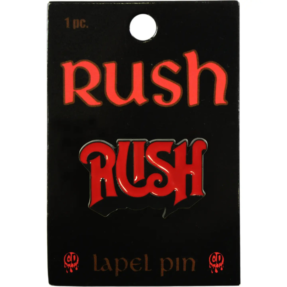 Rush - Red and Black Logo Enamel Pin