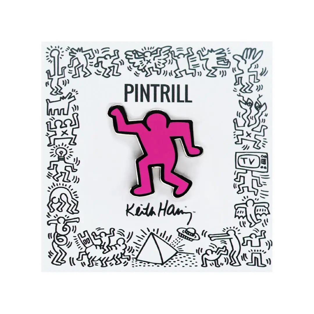 Keith Haring Dancing Man Pin - Pink